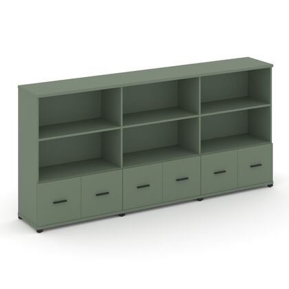 Концепт Шкаф 3 широкие секции 3 ниши 2500x420x1186, Основной цвет: Кобо/Металл Черный, Ширина: 2500, Высота: 1186, Глубина: 420, Максимальная ширина: 2500, Максимальная глубина: 420, Максимальная высота: 1186, Объем: 0,198, Бренд: РИВА ОООpost-test