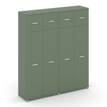 Концепт Шкаф 2 широкие секции 5 ниш 1668x420x1922, Основной цвет: Кобо/Металл белый, Ширина: 1668, Высота: 1922, Глубина: 420, Максимальная ширина: 1668, Максимальная глубина: 420, Максимальная высота: 1922, Объем: 0,24, Бренд: РИВА ОООpost-test