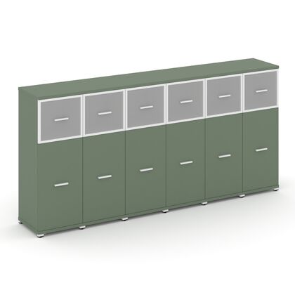 Концепт Шкаф 6 узких секций 3 ниши 2500x420x1186, Основной цвет: Кобо/Металл Белый/сатин, Ширина: 2500, Высота: 1186, Глубина: 420, Максимальная ширина: 2500, Максимальная глубина: 420, Максимальная высота: 1186, Объем: 0,267, Бренд: РИВА ОООpost-test