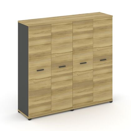 Концепт Шкаф 2 широкие секции, 4 ниши 1668x420x1554, Основной цвет: Дуб Винченцо/Антрацит/Металл Антрацит, Ширина: 1668, Высота: 1554, Глубина: 420, Максимальная ширина: 1668, Максимальная глубина: 420, Максимальная высота: 1554, Объем: 0,197, Бренд: РИВА ОООpost-test