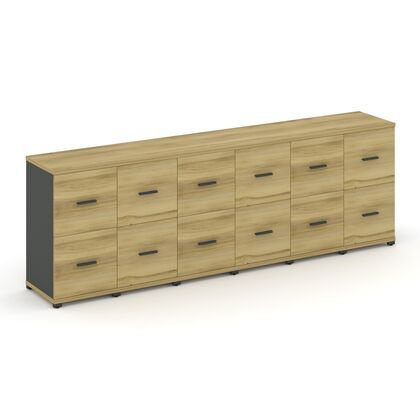 Концепт Шкаф 6 узких секций, 2 ниши 2500x420x818, Основной цвет: Дуб Винченцо/Антрацит/Металл Антрацит, Ширина: 2500, Высота: 818, Глубина: 420, Максимальная ширина: 2500, Максимальная глубина: 420, Максимальная высота: 818, Объем: 0,19, Бренд: РИВА ОООpost-test