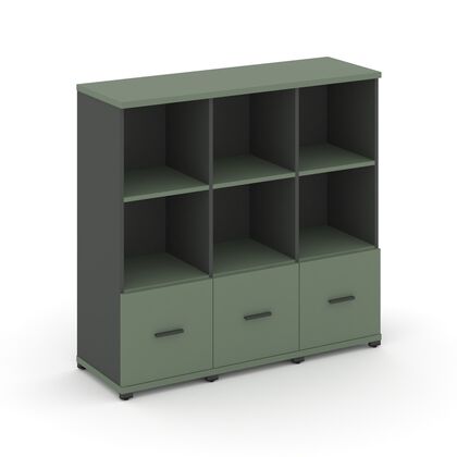 Концепт Шкаф 3 узкие секции, 3 ниши 1252x420x1186, Основной цвет: Кобо/Антрацит/Металл Антрацит, Ширина: 1252, Высота: 1186, Глубина: 420, Максимальная ширина: 1252, Максимальная глубина: 420, Максимальная высота: 1186, Объем: 0,119, Бренд: РИВА ОООpost-test