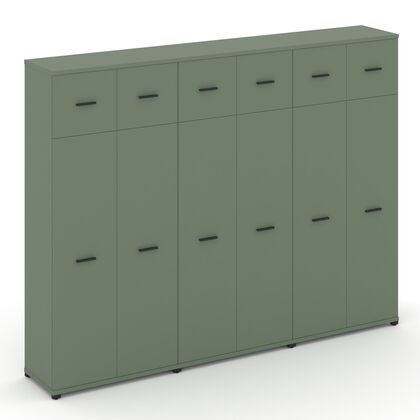 Концепт Шкаф 3 широкие секции 5 ниш 2500x420x1922, Основной цвет: Кобо/Металл Черный, Ширина: 2500, Высота: 1922, Глубина: 420, Максимальная ширина: 2500, Максимальная глубина: 420, Максимальная высота: 1922, Объем: 0,353, Бренд: РИВА ОООpost-test
