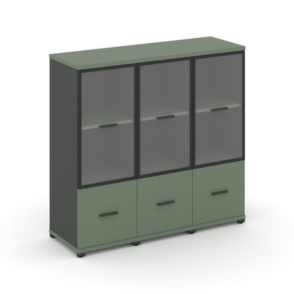 Концепт Шкаф 3 узкие секции, 3 ниши 1252x420x1186, Основной цвет: Кобо/Антрацит/Металл Антрацит/Прозрачный, Ширина: 1252, Высота: 1186, Глубина: 420, Максимальная ширина: 1252, Максимальная глубина: 420, Максимальная высота: 1186, Объем: 0,141, Бренд: РИВА ОООpost-test