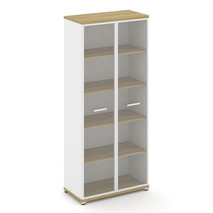 Концепт Шкаф 1 широкая секция 5 ниш 836x420x1922, Основной цвет: Дуб Винченцо/Белый Бриллиант/Металл Белый/Прозрачный, Ширина: 836, Высота: 1922, Глубина: 420, Максимальная ширина: 836, Максимальная глубина: 420, Максимальная высота: 1922, Объем: 0,111, Бренд: РИВА ОООpost-test