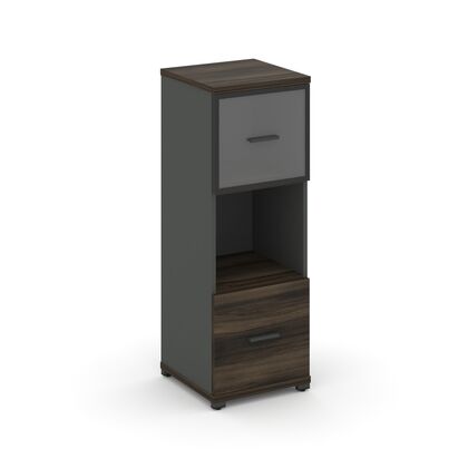 Концепт Шкаф 1 узкая секция, 3 ниши 420x420x1186, Основной цвет: Дуб Мали/Антрацит/Металл Антрацит/Прозрачный, Ширина: 420, Высота: 1186, Глубина: 420, Максимальная ширина: 420, Максимальная глубина: 420, Максимальная высота: 1186, Объем: 0,052, Бренд: РИВА ОООpost-test