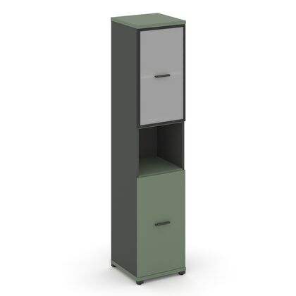 Концепт Шкаф 1 узкая секция, 5 ниш 420x420x1922, Основной цвет: Кобо/Антрацит/Металл Антрацит/Сатин, Ширина: 420, Высота: 1922, Глубина: 420, Максимальная ширина: 420, Максимальная глубина: 420, Максимальная высота: 1922, Объем: 0,07, Бренд: РИВА ОООpost-test