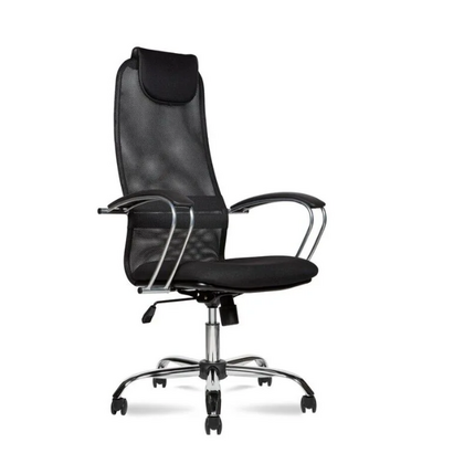 Кресло МГ-28 МТ серебро ХРОМ, Основной цвет: Чёрный, Ширина: 630, Высота: 1200, Глубина: 640, Максимальная высота: 1300post-test