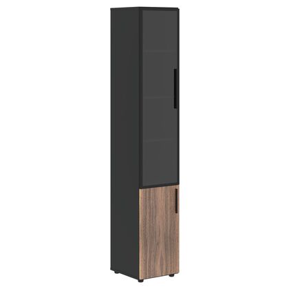 Шкаф высокий узкий VELION VENEER 400x430x2253, Основной цвет: Американский орех/Яшма черный, Ширина: 400, Высота: 2253, Глубина: 430, Вес: 69, Объем: 0,124, Бренд: ТАЙПИТ-МК ООО, Артикул для сайта: VRHCS 40.2(L)post-test