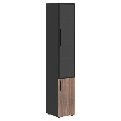 Шкаф высокий узкий VELION VENEER 400x430x2253, Основной цвет: Американский орех/Яшма черный, Ширина: 430, Высота: 2253, Глубина: 400, Вес: 69, Объем: 0,124, Бренд: ТАЙПИТ-МК ООО, Артикул для сайта: VRHCS 40.2(R)post-test