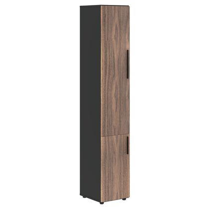 Шкаф высокий узкий VELION VENEER 400x430x2253, Основной цвет: Американский орех/Яшма черный, Ширина: 430, Высота: 2253, Глубина: 400, Вес: 68, Объем: 0,125, Бренд: ТАЙПИТ-МК ООО, Артикул для сайта: VRHCS 40.3post-test