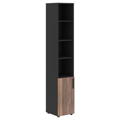 Шкаф высокий узкий VELION VENEER 400x430x2253, Основной цвет: Американский орех/Яшма черный, Ширина: 430, Высота: 2253, Глубина: 400, Вес: 61,4, Объем: 0,102, Бренд: ТАЙПИТ-МК ООО, Артикул для сайта: VRHCS 40.5post-test