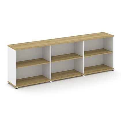 Концепт Стеллаж 3 широкие секции, 2 ниши 2500x420x818, Основной цвет: Дуб Винченцо/Белый Бриллиант/Металл Белый, Ширина: 2500, Высота: 818, Глубина: 420, Максимальная ширина: 2500, Максимальная глубина: 420, Максимальная высота: 818, Объем: 0,133, Бренд: РИВА ООО, Артикул для сайта: CN.STS-230post-test