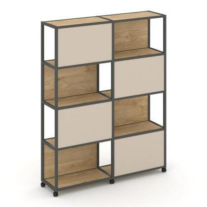 Шелф Мобайл Стеллаж 5 уровней 2 секции 1570x400x2000, Основной цвет: Тиквуд Светлый/Металл Антрацит/W-04, Ширина: 1570, Высота: 2000, Глубина: 400, Максимальная ширина: 1570, Максимальная глубина: 400, Максимальная высота: 2000, Объем: 0,234, Бренд: РИВА ООО, Артикул для сайта: VR.LT-STK-516.08post-test