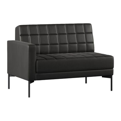 Секция с подлокотником двухместный правый ЧАИРМАН ЭЛИФ/CHAIRMAN ЭЛИФ 1270х800х840, Основной цвет: Экотекс 3001 (черный), Ширина: 1270, Высота: 840, Глубина: 800, Расположение угла: Правыйpost-test
