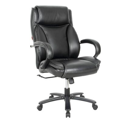 Офисное кресло ЧАИРМАН СН400/CHAIRMAN CH400 600х510х1155/1255, Основной цвет: Чёрный, Ширина: 600, Диаметр крестовины мм (Мягкие кресла): 740, Высота: 1155, Глубина: 510, Материал: Рециклированная кожа, Пятилучье форма: Металлическая окрашенная, Ролики: стандарт BIFMA 5,1 (США), диаметр штока 11 мм, покрытие – нейлон, Высота от пола до верхней части спинки, макс: 1255, Максимальная ширина: 600, Высота от пола до верхней части сиденья, мин: 520, Максимальная высота: 1255, Материал подлокотников: Металлические черные с мягкими накладками, обитыми рециклированной кожей, Вес: 31,5, Механизм: с возможностью фиксации кресла в рабочем положении. Регулировка кресла по высоте, Гарантия: 2 года, Максимальная нагрузка: до 225 кг, Бренд: ТАЙПИТ-МК ООО, Высота спинки: 675, Высота от пола до верхней части спинки мин (Мягкие кресла): 1155, Высота от пола до верхней части сиденья макс (Мягкие кресла): 620, Ширина между подлокотниками мин (Мягкие кресла): 600, Ширина между подлокотниками макс (Мягкие кресла): 600, Высота от пола до верхнего края подлокотника мин (Мягкие кресла): 760, Высота от пола до верхнего края подлокотника макс (Мягкие кресла): 860, Ширина по внешнему краю подлокотников мин мм (Мягкие кресла): 750, Ширина по внешнему краю подлокотников макс (Мягкие кресла): 750, Объем: 0,248, Артикул для сайта: 7145996post-test