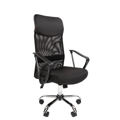 Офисное кресло ЧАИРМАН 610/CHAIRMAN 610 480х490х1080/1175, Основной цвет: Чёрный, Ширина: 480, Диаметр крестовины мм (Мягкие кресла): 600, Высота: 1080, Глубина: 490, Материал: Ткань стандарт/ Сетчатый акрил, Пятилучье форма: металлическая хромированная, Ролики: стандарт BIFMA 5,1 (США), диаметр штока 11 мм, покрытие – нейлон, Высота от пола до верхней части спинки, макс: 1175, Максимальная ширина: 480, Высота от пола до верхней части сиденья, мин: 470, Максимальная высота: 1175, Материал подлокотников: пластиковые с декоративными вставками, Вес: 13,3, Механизм: с возможностью фиксации кресла в рабочем положении. Регулировка кресла по высоте, Гарантия: 2 года, Максимальная нагрузка: до 120 кг, Бренд: ТАЙПИТ-МК ООО, Высота спинки: 640, Высота от пола до верхней части спинки мин (Мягкие кресла): 1080, Высота от пола до верхней части сиденья макс (Мягкие кресла): 565, Ширина между подлокотниками мин (Мягкие кресла): 480, Ширина между подлокотниками макс (Мягкие кресла): 480, Высота от пола до верхнего края подлокотника мин (Мягкие кресла): 675, Высота от пола до верхнего края подлокотника макс (Мягкие кресла): 770, Ширина по внешнему краю подлокотников мин мм (Мягкие кресла): 590, Ширина по внешнему краю подлокотников макс (Мягкие кресла): 590, Объем: 0,147, Артикул для сайта: 7001685post-test