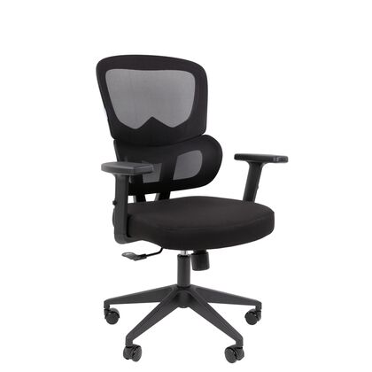 Офисное кресло ЧАИРМАН СН560/CHAIRMAN CH560 470х490х1035/1135, Основной цвет: Чёрный, Ширина: 470, Диаметр крестовины мм (Мягкие кресла): 640, Высота: 1035, Глубина: 490, Материал: Ткань/ сетка, Пятилучье форма: пластиковая, Ролики: Стандарт BIFMA 5,1 (США), диаметр штока 11 мм, покрытие – полиуретан, Высота от пола до верхней части спинки, макс: 1135, Максимальная ширина: 470, Высота от пола до верхней части сиденья, мин: 480, Максимальная высота: 1135, Материал подлокотников: Пластиковые регулируемые, с накладками из мягкого пластика, Вес: 12,8, Механизм: с синхронным отклонением сидения и спинки 1:3, с фиксацией кресла в рабочем положении. Регулировка к, Гарантия: 2 года, Максимальная нагрузка: до 120 кг, Бренд: ТАЙПИТ-МК ООО, Высота спинки: 540, Высота от пола до верхней части спинки мин (Мягкие кресла): 1035, Высота от пола до верхней части сиденья макс (Мягкие кресла): 580, Ширина между подлокотниками мин (Мягкие кресла): 470, Ширина между подлокотниками макс (Мягкие кресла): 470, Высота от пола до верхнего края подлокотника мин (Мягкие кресла): 680, Высота от пола до верхнего края подлокотника макс (Мягкие кресла): 780, Ширина по внешнему краю подлокотников мин мм (Мягкие кресла): 635, Ширина по внешнему краю подлокотников макс (Мягкие кресла): 635, Объем: 0,117, Артикул для сайта: 7194170post-test