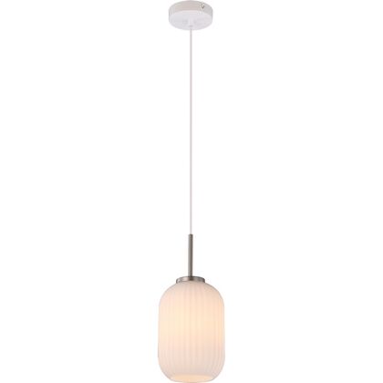 Светильник подвесной Модерли В11029-1П Айвори (Moderli V11029-1P Ivory), Количество ламп: 1, Основной цвет: серебристый, Ширина: 140, Высота: 1200, Глубина: 14, Материал: Стекло, Каркас: Металл, Вес: 0,65, Объем: 0,12post-test