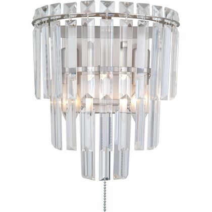 Бра Модерли В10739-2В Кристалл (Moderli V10739-2W Crystal), Основной цвет: серебристый, Количество ламп: 2post-test