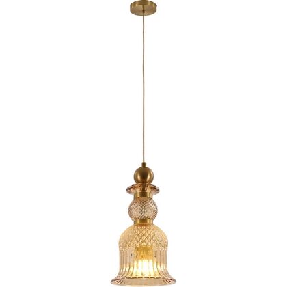Светильник подвесной  Модерли В10906-П Глэси (Moderli V10906-P Glassy), Количество ламп: 1, Основной цвет: Золото, Ширина: 150, Высота: 1500, Глубина: 15, Материал: Стекло, Каркас: Металл, Вес: 1,5, Объем: 0,12post-test