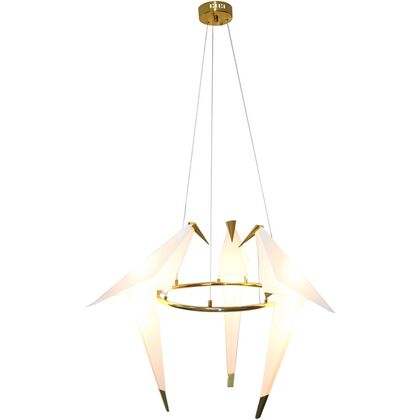 Подвесной светодиодный светильник Модерли В3071-3ПЛ Бёрдс (Moderli V3071-3PL Birds), Количество ламп: 3, Основной цвет: Золото, Ширина: 850, Высота: 1200, Глубина: 85, Материал: полирезин, Каркас: Металл, Вес: 2,2, Объем: 0,12post-test