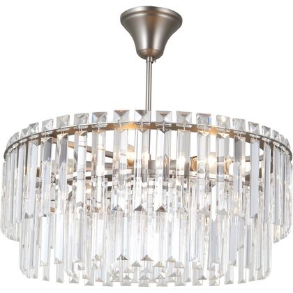 Люстра подвесная Модерли В10737-6П Кристалл (Moderli V10737-6P Crystal), Основной цвет: серебристый, Ширина: 480, Количество ламп: 6, Высота: 470, Глубина: 48, Каркас: Металл, Вес: 6,02, Объем: 0,12post-test