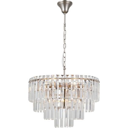 Люстра подвесная Модерли В10738-9П Кристалл (Moderli V10738-9P Crystal), Основной цвет: серебристый, Ширина: 480, Количество ламп: 9, Высота: 1570, Глубина: 48, Каркас: Металл, Вес: 6,87, Объем: 0,12post-test