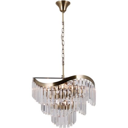 Люстра подвесная Модерли В10768-8П Вейв (Moderli V10768-8P Wave), Основной цвет: Золото, Ширина: 480, Количество ламп: 8, Высота: 1680, Глубина: 48, Каркас: Металл, Вес: 5,62, Объем: 0,12post-test