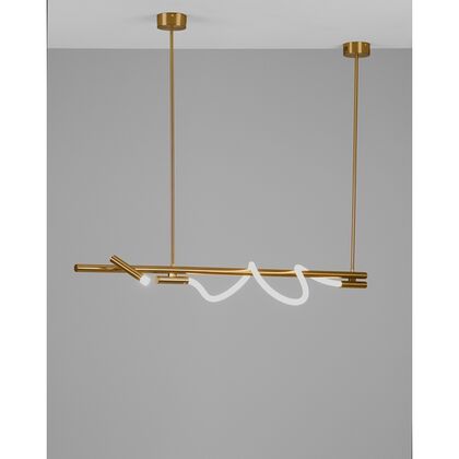 Светильник подвесной светодиодный Модерли В10684-ПЛ Тру (Moderli V10684-PL True), Количество ламп: 1, Основной цвет: Золото, Ширина: 1200, Высота: 1000, Глубина: 10, Материал: гибкий неон, Каркас: Металл, Вес: 3,4, Объем: 0,12post-test