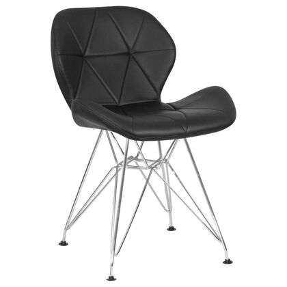Стул обеденный Добрин Батэрфляй Хром (DOBRIN BUTTERFLY CHROME), Основной цвет: Чёрный, Ширина: 400, Глубина: 455, Материал: Экокожа, Каркас: Фанера, Вес: 8,22, Подлокотники: Нетpost-test