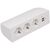 Пластиковый настольный 3x220В+ЮСБ А (USB A)/A, кабель 3х1,5 с вилкой 3м, Основной цвет: Белый, Артикул: 191604/2 ВТ (191604/2 WT)post-test