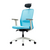 Кресло Дуорест Кю (Duorest QU)-400C_W белая рама, Основной цвет: Синий, Ширина: 690, Ролики: 50 мм, Высота: 1120, Глубина: 560, Материал подлокотников: 3Д (3D), Вес: 26, Подголовник: есть, Материал спинки: Сетка черная, Артикул: КвУ-400К (QU-400C)_В (W)  белая рамаpost-test