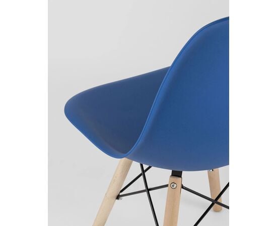 Стул Eames Style DSW, Основной цвет: Синий/дер.ножки, Ширина: 460, Глубина: 420, Высота: 810, Материал каркаса: Массив дерева, Материал ножек: Массив дерева, Материал сиденья: Пластик, Сидушка цвет: Синий, Цвет каркаса: светло коричневый, Спинка материал: Пластик, Вес: 3,4, Артикул: УТ000002361, изображение 2post-test