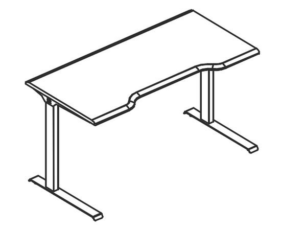 Стол эргономичный Симметрия на металлокаркасе МL (2 скоса) 1400x700x750 мокко премиум / антрацит, Основной цвет: мокко премиум / антрацит, Ширина: 1400, Высота: 750, Глубина: 700, Вес: 19,64, Объем: 0,044, изображение 2post-test