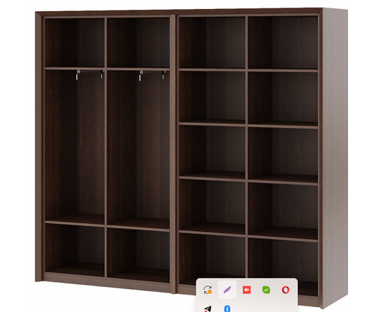 Шкаф с гардеробом 4 двери 210x50x186 КОН36250324 (CON36250324) Дуб капучино/антрацит, Основной цвет: Дуб капучино/антрацит, Ширина: 210, Высота: 186, Глубина: 50, Вес: 180, Объем: 0,5, Артикул: КОН36250324 (CON36250324), изображение 2post-test