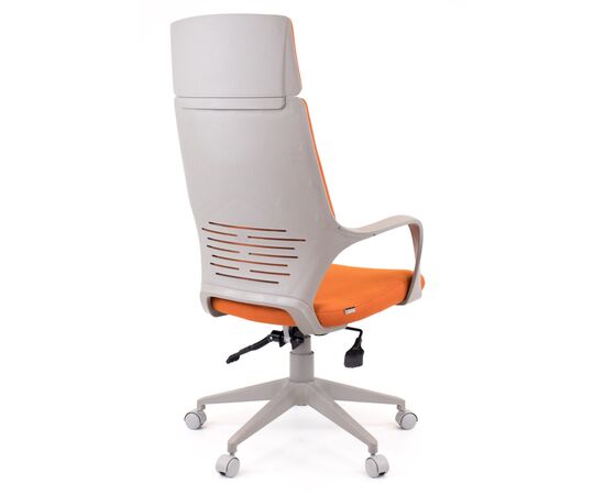 Кресло Трио Грей ТМ (Trio Grey TM) 450x460x1140 Трио Грей ТМ (Trio Grey TM) Оранжевый, Основной цвет: Оранжевый, Ширина: 450, Высота: 1140, Глубина: 460, Максимальная ширина: 640, Максимальная глубина: 640, Максимальная высота: 1220, Материал подлокотников: Пластик, Вес: 14,3, Ролики: Пластиковые, Материал крестовины: Пластик, Материал сиденья: ткань, Механизм: ТопГан Мульти, Подголовник: Да, Регулировка подголовника: Нет, Материал спинки: ткань, Рекомендованная максимальная нагрузка: 120 кг, Цвет крестовины: Серый, Цвет подлокотников: Серый, Объем: 0,12, изображение 3post-test
