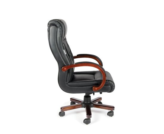 Кресло Комфорт (Comfort) 660x750x1220 Чёрный, Основной цвет: Чёрный, Ширина: 660, Высота: 1220, Глубина: 750, Материал подлокотников: Дерево/экокожа, Вес: 25,1, Материал крестовины: Металл/дерево, Материал сиденья: экокожа, Механизм: топ-ган, Материал спинки: экокожа, Рекомендованная максимальная нагрузка: 150кг, Цвет крестовины: Тёмный орех, Объем: 0,21, изображение 2post-test