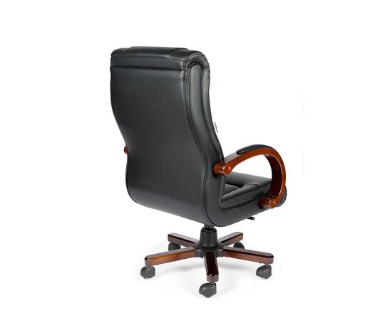 Кресло Комфорт (Comfort) кожа 660x750x1220 3158-Л02 Леатер (3158-L02 Leather) Чёрный, Основной цвет: Чёрный, Ширина: 660, Высота: 1220, Глубина: 750, Максимальная высота: 1220, Вес: 25,8, Материал крестовины: Металл/дерево, Материал сиденья: кожа, Механизм: топ-ган, Материал спинки: Кожа, Рекомендованная максимальная нагрузка: 150кг, Цвет крестовины: Тёмный орех, Объем: 0,2, изображение 2post-test