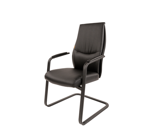 Конференц-кресло для посетителей Ситнайс Ка Блэк (SITNICE K Black) 580x610x1030 Виста В Блак (Vista V Black) Чёрный, Основной цвет: Чёрный, Ширина: 580, Высота: 1030, Глубина: 610, Материал подлокотников: Металлические хромированные с мягкими накладками, обитыми экокожей, Вес: 17, Материал сиденья: экокожа, Материал спинки: экокожа, Цвет подлокотников: Черный, Артикул: Виста В Блак (Vista V Black), изображение 4post-test