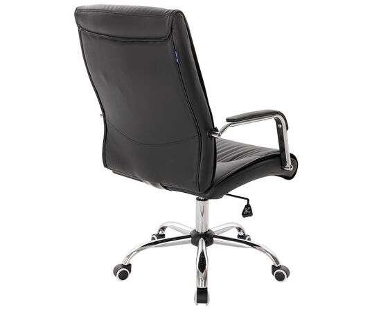 Кресло руководителя Эл 755 (AL 755) 605x500x1030 Чёрный, Основной цвет: Чёрный, Ширина: 605, Высота: 1030, Глубина: 500, Материал подлокотников: хром, с накладками из экокожи, Вес: 16,7, Материал крестовины: Хромированное пятилучие 320 мм, Материал сиденья: экокожа, Механизм: Топ-ган с фиксацией и регулировкой жесткости, Материал спинки: экокожа, Рекомендованная максимальная нагрузка: 120 кг, Объем: 0,12, изображение 4post-test