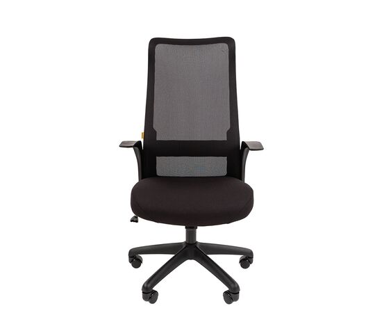 Кресло для руководителей СИТНАЙС 375 (SITNICE 375) 617x485x1100 Черный/Черный, Ролики: стандарт БИФМА 5 (BIFMA 5),1 (США), диаметр штока 11 мм, покрытие – нейлон, Основной цвет: Черный/Черный, Ширина: 617, Высота: 1100, Глубина: 485, Максимальная высота: 1180, Материал подлокотников: Пластиковые, Вес: 15,6, Материал крестовины: Пластик, Материал сиденья: Ткань/Сетка, Механизм: С возможностью фиксации кресла в рабочем положении. Регулировка кресла по высоте, Подголовник: Нет, Материал спинки: Ткань/Сетка, Рекомендованная максимальная нагрузка: 120 кг, Объем: 0,09, изображение 2post-test