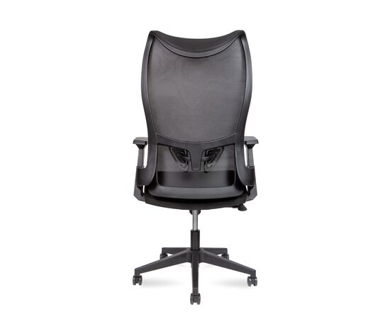 Кресло Оушен Т (Ocean T) 660x660x1205 А3-М(БЛАК) (A3-M(BLACK)) Чёрный, Основной цвет: Чёрный, Ширина: 660, Высота: 1205, Глубина: 660, Материал подлокотников: Пластик, Вес: 14,4, Материал крестовины: Пластик, Материал сиденья: ткань, Механизм: топ-ган, Подголовник: Да, Регулировка подголовника: Нет, Материал спинки: сетка, Рекомендованная максимальная нагрузка: 120 кг, Цвет крестовины: Черный, Регулировка спинки: Нет, Цвет подлокотников: Черный, Объем: 0,14, изображение 4post-test