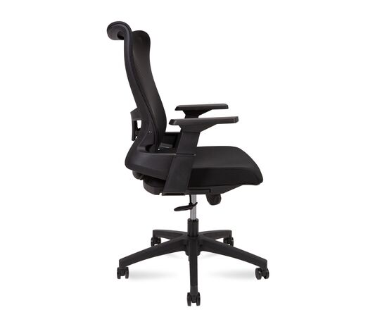 Кресло Оушен Т ЛБ (Ocean T LB) 660x640x1115 А3-М-ЛБ(БЛАК) (A3-M-LB(BLACK)) Чёрный, Основной цвет: Чёрный, Ширина: 660, Высота: 1115, Глубина: 640, Материал подлокотников: Пластик, Вес: 14,4, Материал крестовины: Пластик, Материал сиденья: ткань, Механизм: топ-ган, Подголовник: Нет, Материал спинки: сетка, Рекомендованная максимальная нагрузка: 120 кг, Цвет крестовины: Черный, Регулировка спинки: Нет, Цвет подлокотников: Черный, Объем: 0,14, изображение 3post-test