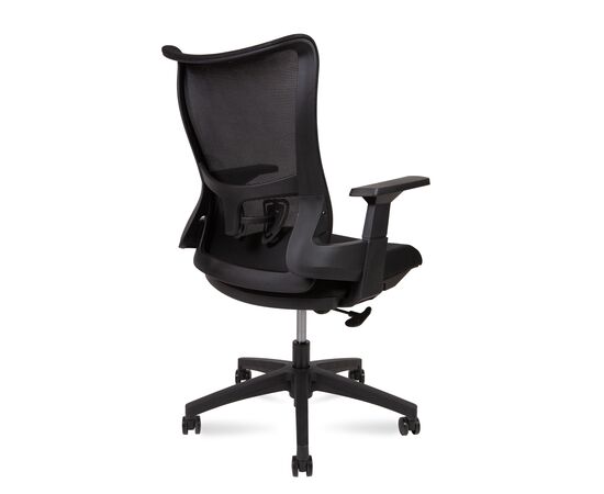 Кресло Оушен Т ЛБ (Ocean T LB) 660x640x1115 А3-М-ЛБ(БЛАК) (A3-M-LB(BLACK)) Чёрный, Основной цвет: Чёрный, Ширина: 660, Высота: 1115, Глубина: 640, Материал подлокотников: Пластик, Вес: 14,4, Материал крестовины: Пластик, Материал сиденья: ткань, Механизм: топ-ган, Подголовник: Нет, Материал спинки: сетка, Рекомендованная максимальная нагрузка: 120 кг, Цвет крестовины: Черный, Регулировка спинки: Нет, Цвет подлокотников: Черный, Объем: 0,14, изображение 4post-test