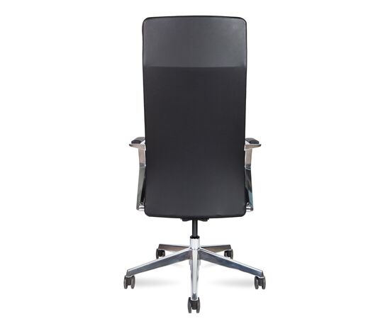 Кресло Селена М 600x600x1170 Чёрный, Основной цвет: Чёрный, Ширина: 600, Высота: 1170, Глубина: 600, Материал подлокотников: Алюминий/Кожа, Вес: 24, Материал крестовины: Алюминий, Материал сиденья: натуральная кожа, Механизм: мультиблок, Подголовник: Да, Регулировка подголовника: Нет, Материал спинки: натуральная кожа, Рекомендованная максимальная нагрузка: 130 кг, Цвет крестовины: Алюминий, Регулировка спинки: Нет, Цвет подлокотников: Черный, Объем: 0,4, изображение 5post-test
