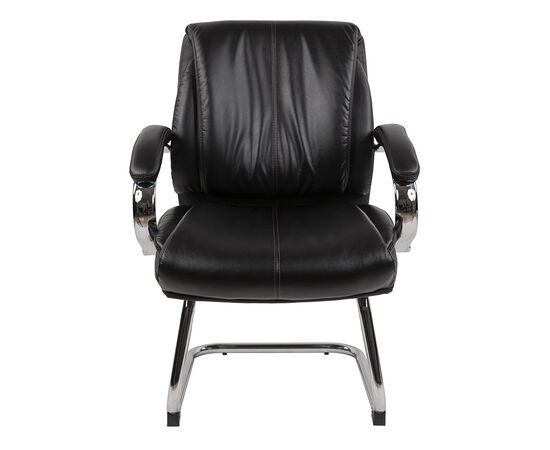 Кресло Чейрман Ч423 В (CHAIRMAN CH423 V) 675x540x955 Чёрный, Ролики: Нет, Основной цвет: Чёрный, Ширина: 675, Высота: 955, Глубина: 540, Каркас: немонолитный, Материал сиденья: экокожа, Механизм: Нет, Материал спинки: экокожа, Рекомендованная максимальная нагрузка: 100 кг, Цвет подлокотников: Черный, изображение 4post-test
