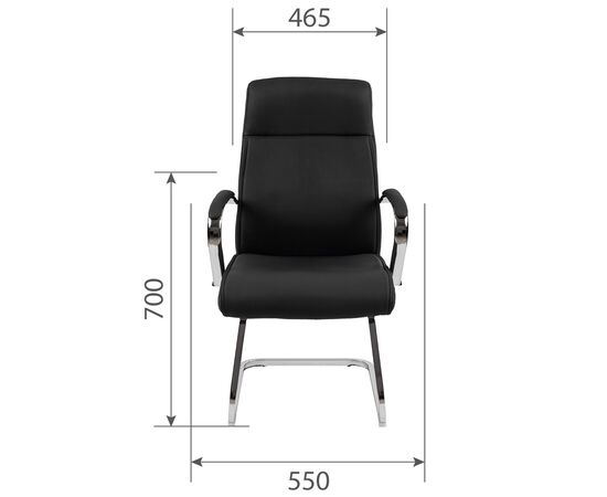 Конференц-кресло Чеирман Ч853 (CHAIRMAN CH853) 550x475x1170 Чёрный, Основной цвет: Чёрный, Ширина: 550, Ролики: Нет, Высота: 1170, Глубина: 475, Каркас: немонолитный, Материал подлокотников: Металлические с накладками, Вес: 14,5, Материал крестовины: нет, Материал сиденья: экокожа, Механизм: Нет, Материал спинки: экокожа, Рекомендованная максимальная нагрузка: до 100 кг, Объем: 0,18, изображение 4post-test