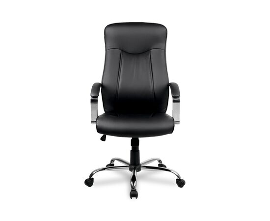 Кресло Колледж Х-9152Л (College H-9152L) 520x530x1160 Х-9152Л-1/Блак (H-9152L-1/Black) Чёрный, Ролики: Полиамид, Стандарт БИФМА 5.1 (BIFMA 5.1), Основной цвет: Чёрный, Ширина: 520, Высота: 1160, Глубина: 530, Материал подлокотников: Хромированная сталь с мягкими накладками, Вес: 19, Материал крестовины: Хромированная сталь, Материал сиденья: Кожа ПУ (PU), Механизм: Механизм качания с фиксацией в вертикальном положении, Материал спинки: Кожа ПУ (PU), Рекомендованная максимальная нагрузка: 120 кг, Цвет подлокотников: Черный, Объем: 0,16, Артикул: Х-9152Л-1/Блак (H-9152L-1/Black), изображение 4post-test
