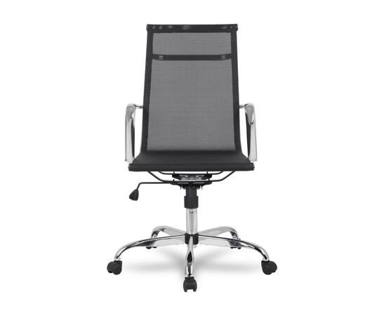 Кресло Колледж H-966F-1 (College H-966F-1) 510x450x1050 Х-966Ф-1/Блак (H-966F-1/Black) Чёрный, Основной цвет: Чёрный, Ширина: 510, Ролики: Полиамид, Стандарт БИФМА 5.1 (BIFMA 5.1), Высота: 1050, Глубина: 450, Материал подлокотников: Хромированная сталь, Вес: 14, Материал крестовины: Хромированная сталь, Материал сиденья: Нейлоновая сетка Меш (Mesh), Механизм: Механизм качания с фиксацией в вертикальном положении, Материал спинки: Нейлоновая сетка Меш (Mesh), Рекомендованная максимальная нагрузка: 120 кг, Объем: 0,06, Артикул: Х-966Ф-1/Блак (H-966F-1/Black), изображение 4post-test